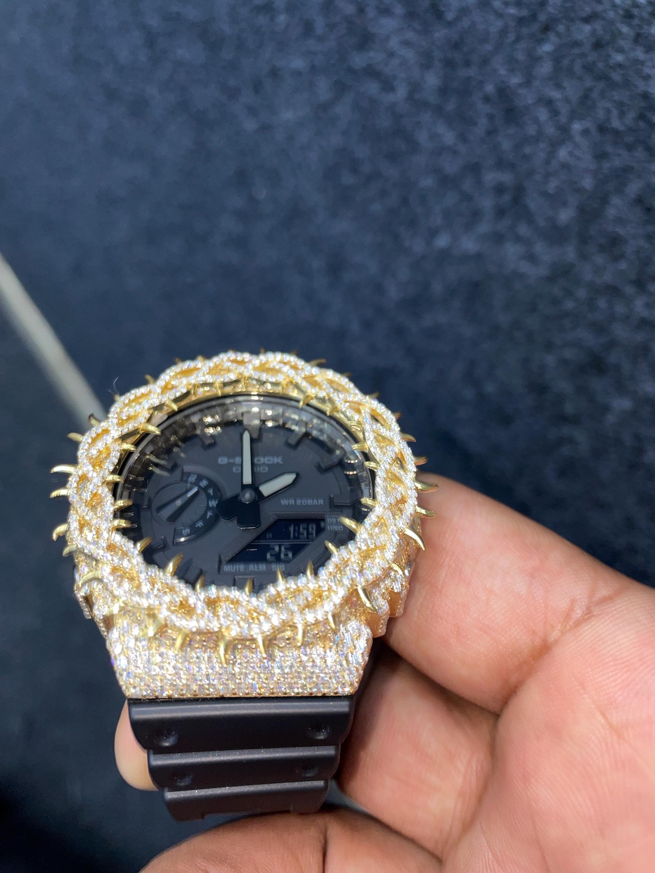 Iced Out Moissanite Watch | Spike Thorn Bezel, Luxury Hip Hop