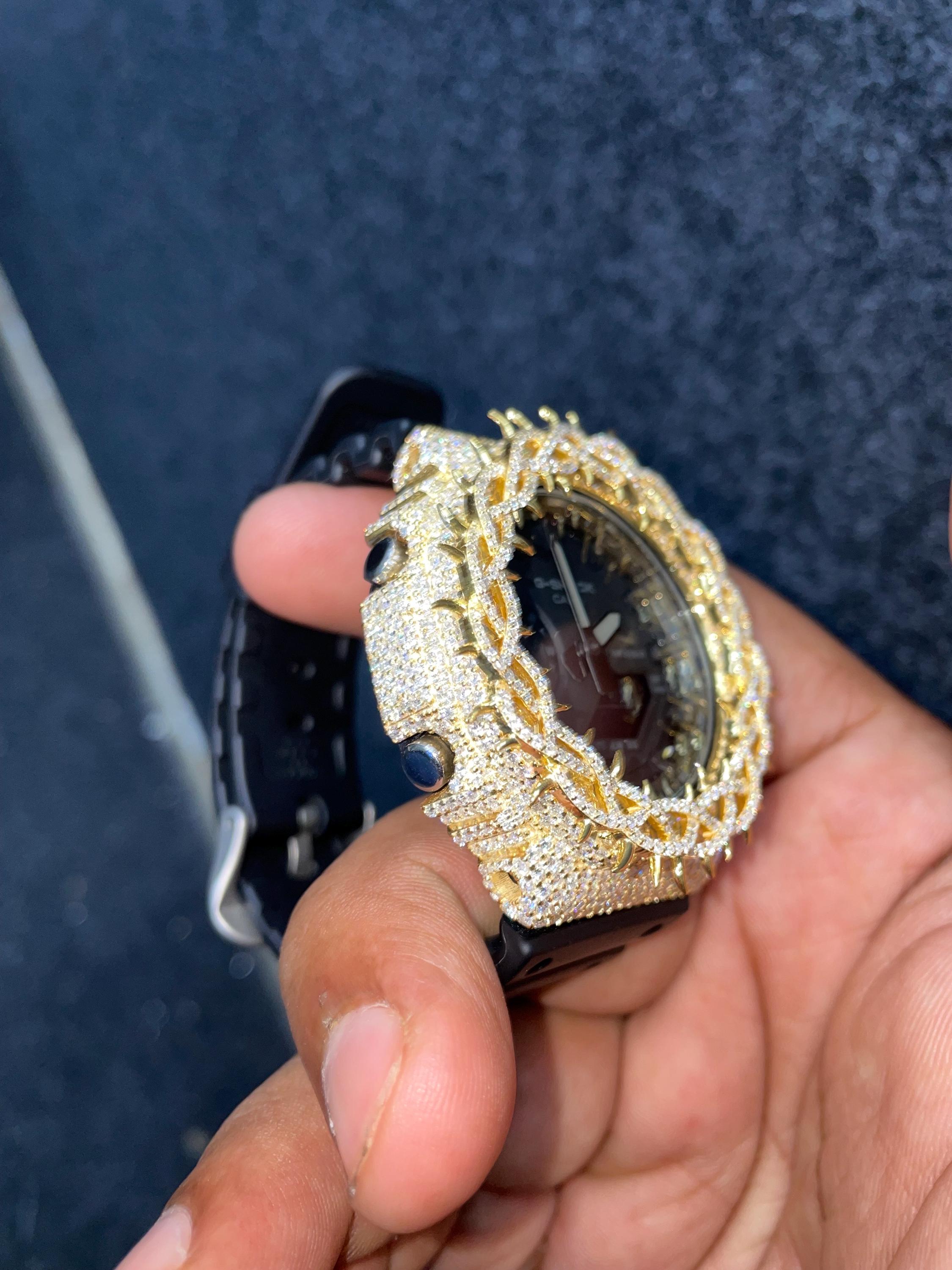 Iced Out Moissanite Watch | Spike Thorn Bezel, Luxury Hip Hop