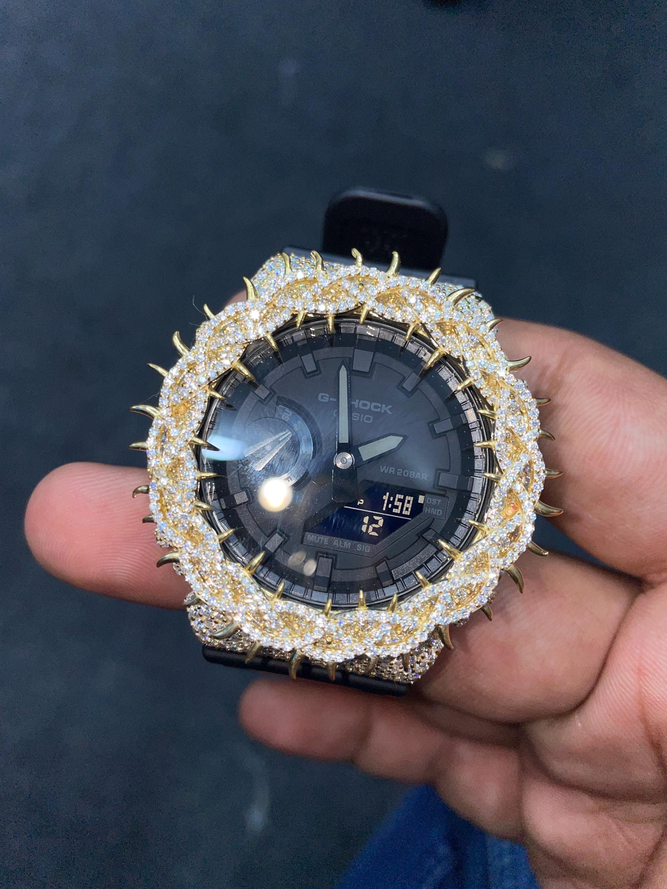 Iced Out Moissanite Watch | Spike Thorn Bezel, Luxury Hip Hop