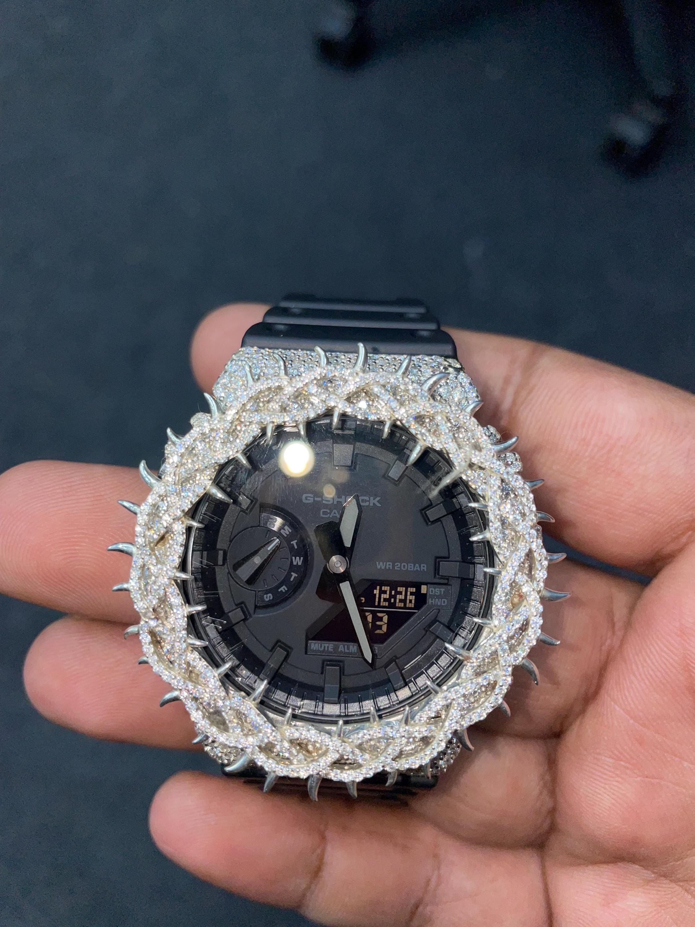 Iced Out Moissanite Watch | Spike Thorn Bezel, Luxury Hip Hop