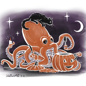 Halloween Octopus Print