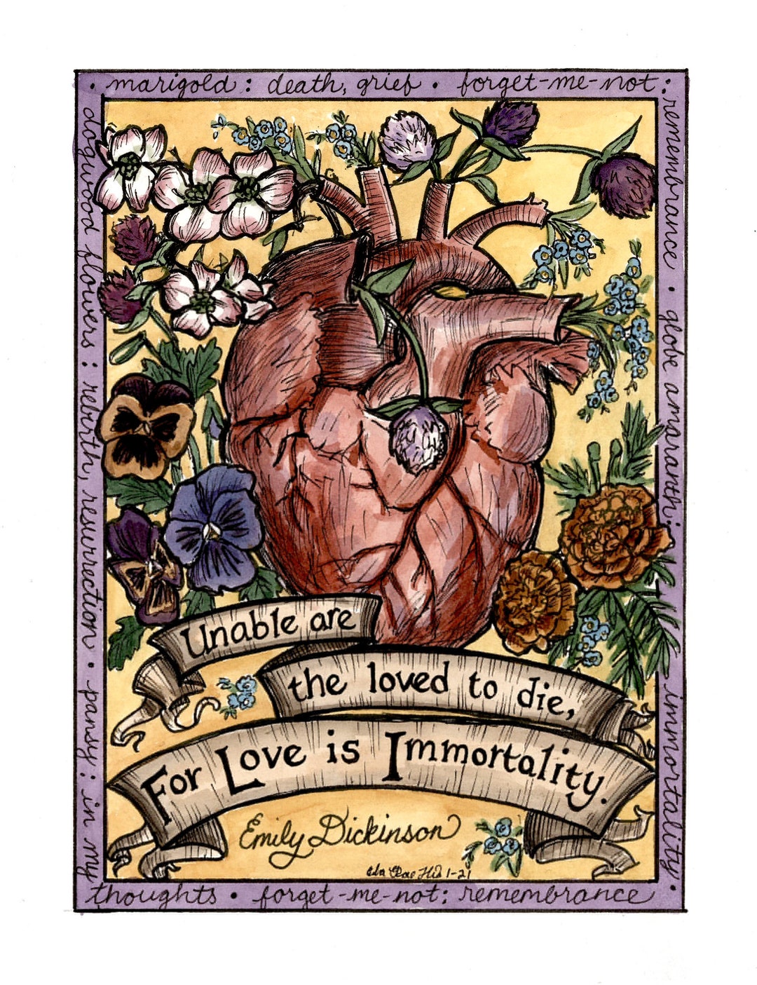 Blooms and Bones: Love Is Immortality - Etsy 日本, image size:1080x1405