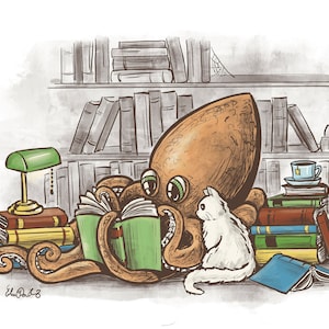 Library Octopus Print