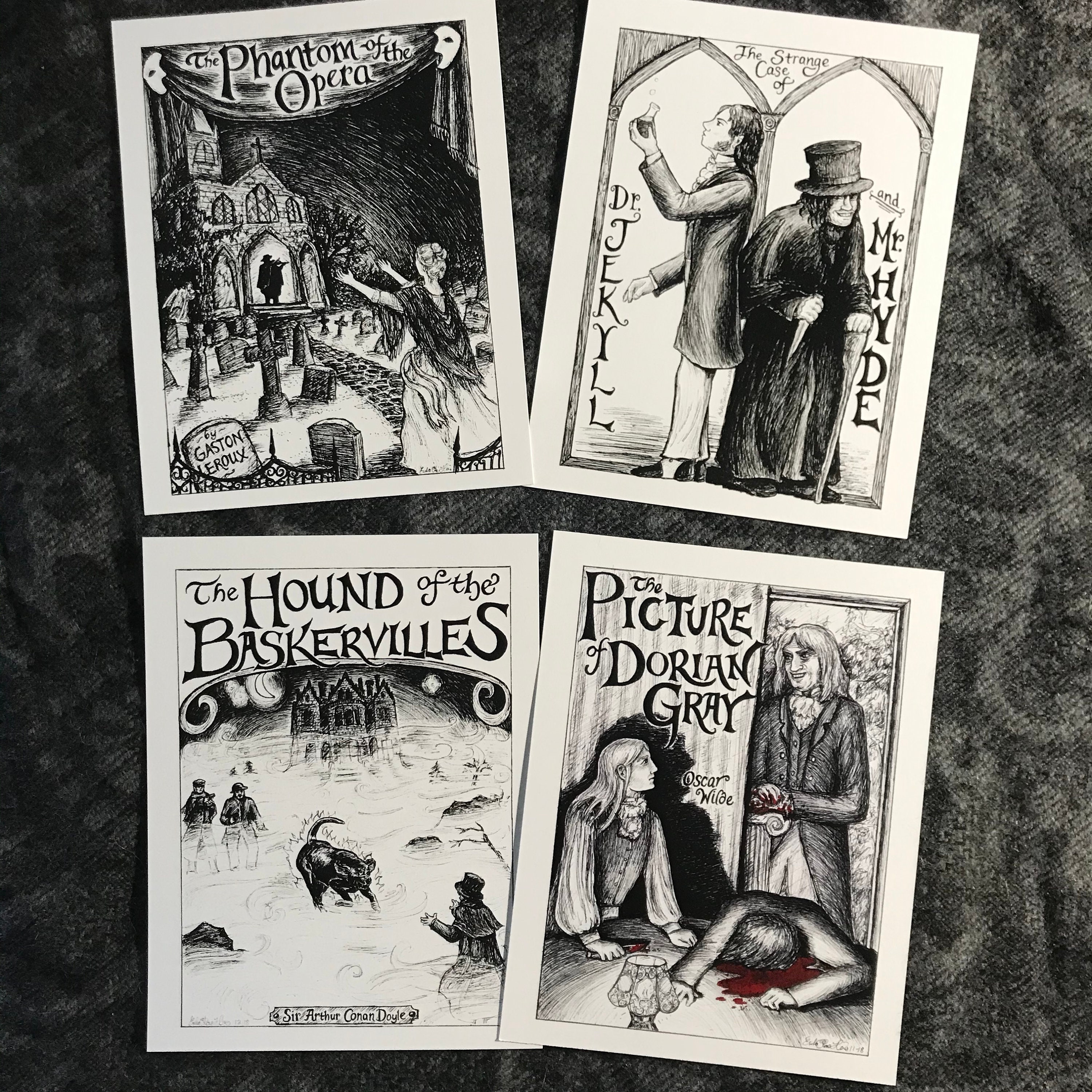 Postcard Set Gothic Literature - Etsy