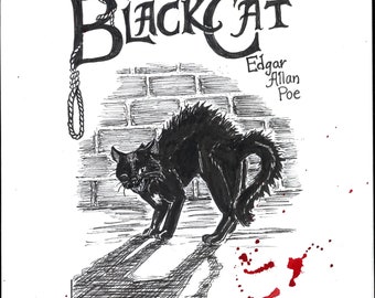 Edgar Allan Poe: The Black Cat print or card