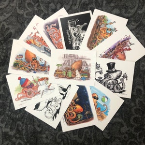 Postcard Set- An Octopus for All Seasons