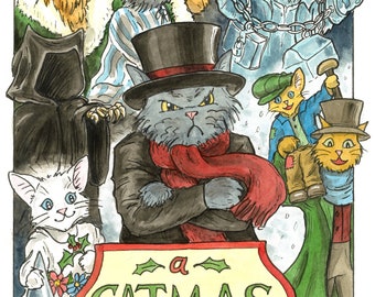 Classics with Cats: A Catmas Carol Notecard