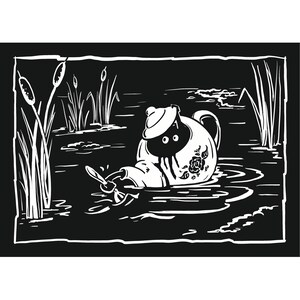 Teapot Monster Friend- Print or Card