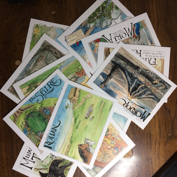 Jeu de cartes postales - Salutations de la Terre du Milieu