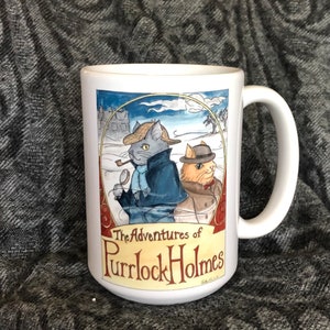 Purrlock Holmes mug (15 oz)