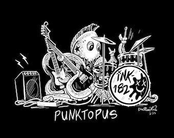 Punktopus (Punk Rock Octopus) Print