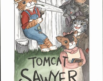 Classics with Cats: Tomcat Sawyer Print