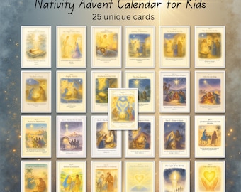 Nativity Advent Calendar Printable,Christmas Story Advent Scripture Cards,Christian Kids Countdown Cards,Digital Advent,Instant Download
