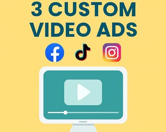 3 Custom Video Ads,Professional Product Videos from Your Photos,Social Media Video, Creative Video Ad, YouTube Short,Business Advertising