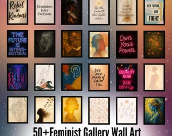 50 Feminist Wall Art Prints | Female Empowerment Quote Bundle | Modern Minimalist Feminist Prints | Feminism Bundle | Digital Download