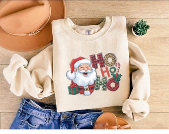 Comfort Colors® Retro Christmas Shirt, Ho Ho Ho Christmas T-Shirt, Christmas Cookie Shirt, Christmas Tree Shirt, Women's Christmas Gift