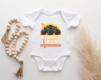 Retro Monster Truck Shirt, Toddler Truck Tee, Vintage Fire Flame Graphic Tee for Kids or Adults, Boys Truck Shirt, Kids Truck Shirt