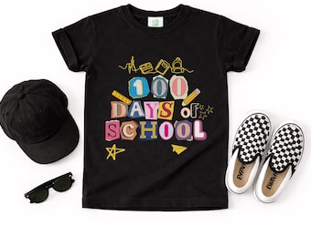 100 Days Of School Comfort Colors Shirt Kindergarten Kids First Grade TShirt Ransom Girls School T-shirt Youth Toddler 100 Day School Tee