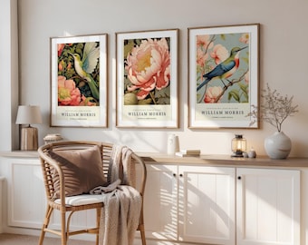 William Morris Prints Set: Botanical Wood Framed  Wall Art