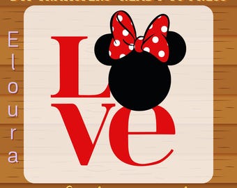 Disney Minnie Mouse Love  DTF Transfer: Ready to Press, Mickey and Minnie Valentines Shirt Design, Happy Valentines Day, Disney Love