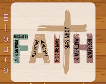 Retro Christian DTF Transfer: Trendy Faith  Ready To Press, Bible Verse Design, Cross Print, Jesus