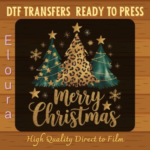 Merry Christmas Dtf Transfer, Glitter Christmas Tree Ready To Press, Christmas Holiday Shirt Design, Dtf Trendy Design, Merry & Bright Dtf