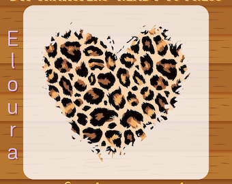 Leopard Heart DTF Transfer: Ready to Press Valentines Day Crewneck, Leopard Print Valentines Day Heart Shirt Design
