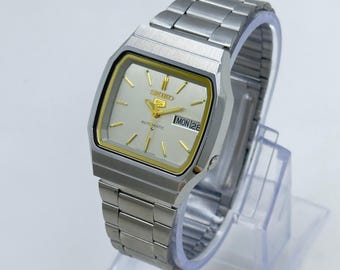 Seiko 5 7009-2060 Automatic Watch Silver Dial Vintage