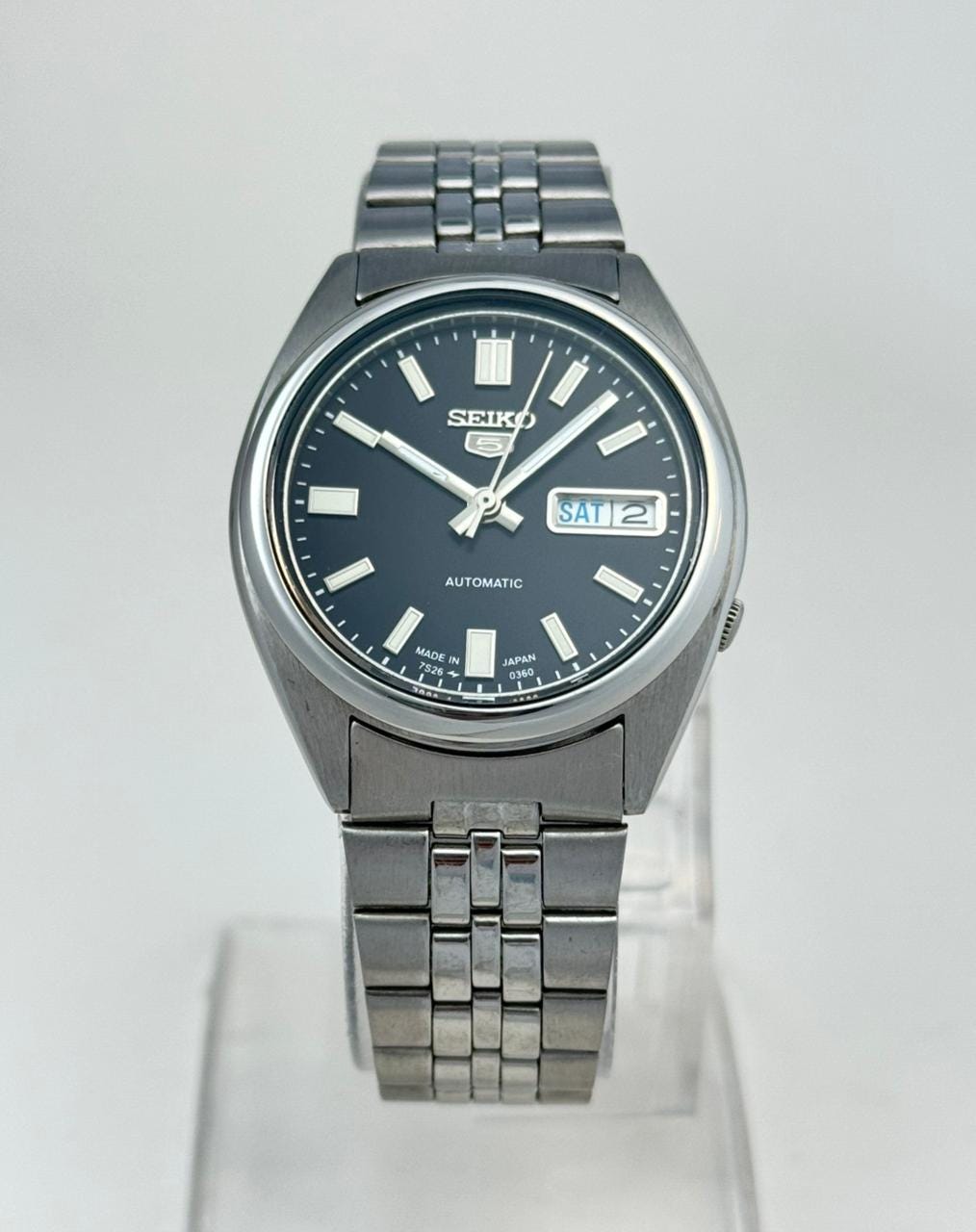 Seiko 5 7S26-3040 Vintage Automatic Men's Watch Day Date Japanese