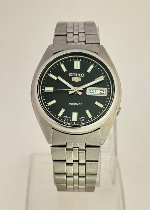 Seiko 5 7S26-3040 Vintage Automatic Men's Watch Day Date Japanese