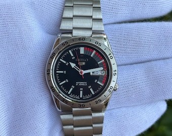 Seiko 5 7S26-01T0 Automatic Men's Watch Black Dial - Vintage Mod
