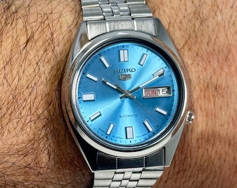 Rare Vintage Seiko 5 Automatic Teal Green Dial Day/date Japan