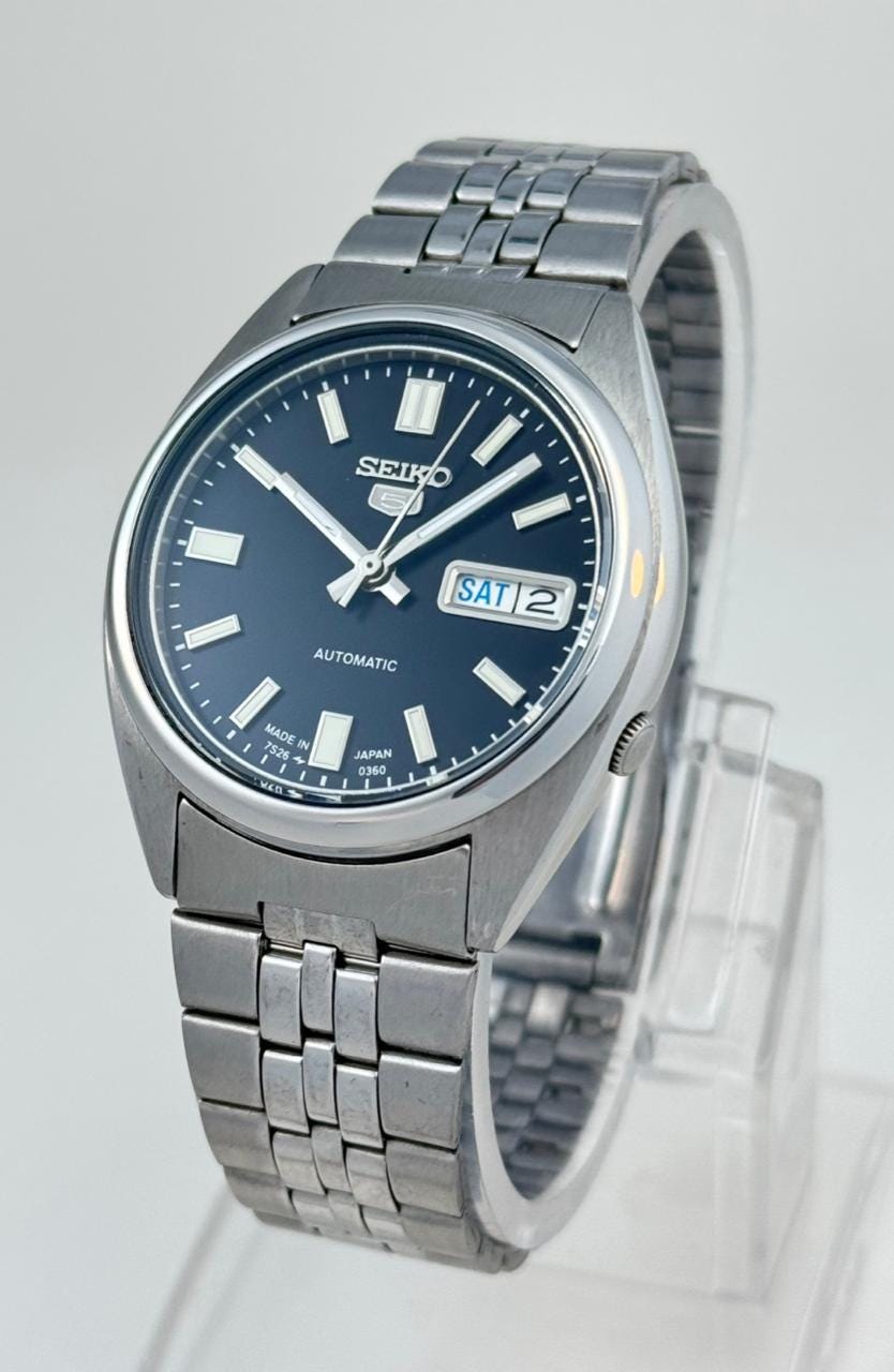Seiko 5 7S26-3040 Vintage Automatic Men's Watch Day Date Japanese