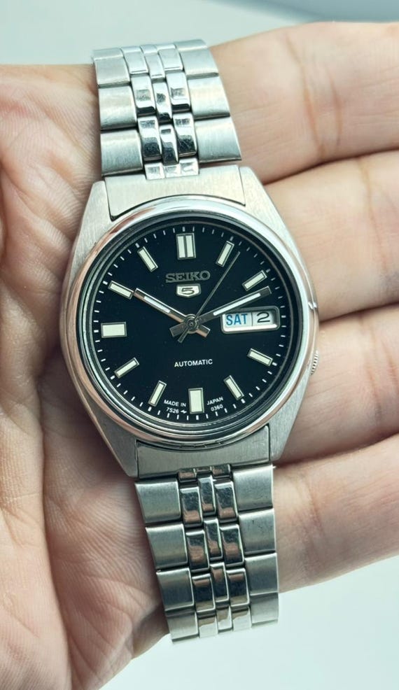 Seiko 5 7S26-3040 Vintage Automatic Men's Watch Day Date Japanese