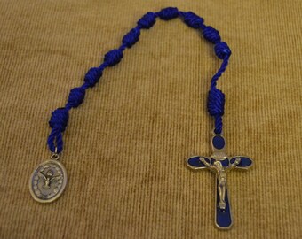 Holy Family Blue Cross Single Rope Chaplet