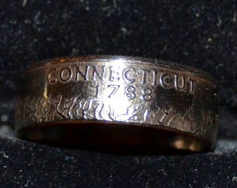 Connecticut State Quarter Coin Ring