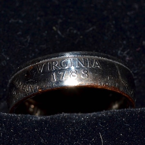 Virginia State Quarter Coin Ring