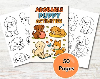 Puppy Coloring Book | 50 Activity Pages (Digital Download)