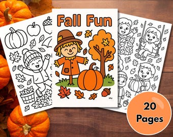 Fun Kids Fall Activities Coloring Pages | 20 Pages | Harvest, Pumpkins & More! | PDF Digital Download