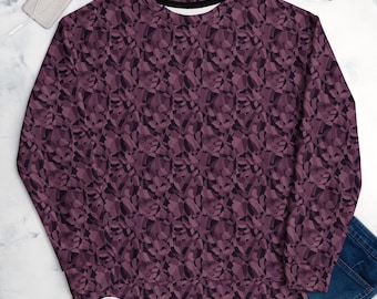 Sudadera de mujer con estampado abstracto, jersey de cuello redondo en colores otoñales.