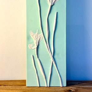 African Iris (Fortnight Lily) in White and Green Wedgwood