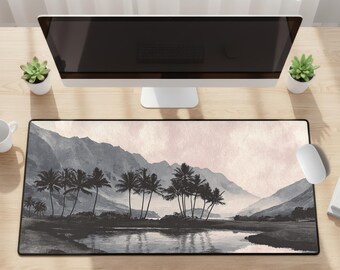 Prices Vary - Desk Mats & Mouse Pad - Tropical Landscape, Watercolor - Desk Pad, Playmat, Extra Large Mousepad, Small Mouse Pad