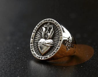 Bague croix gothique en acier 316L pour hommes, bijoux religieux punk chrétien amulette