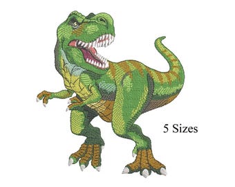 T-Rex Machine Embroidery Design, Tyrannosaurus Silhouette, Dinosaur, Filled Stitch, Instant Download, 5 Sizes