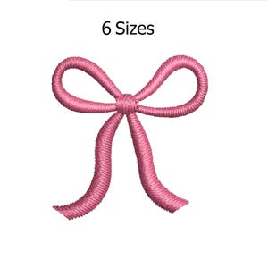 Mini Bow Embroidery Design, Satin Ribbon Bow Digital Embroidery, Girly Coquette Embroidery, 8 Sizes, Instant Download