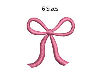 Mini Bow Embroidery Design, Satin Ribbon Bow Digital Embroidery, Girly Coquette Embroidery, 8 Sizes, Instant Download