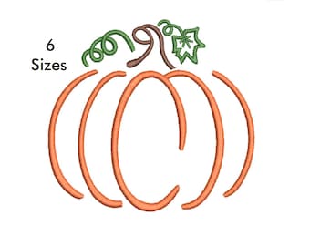 Pumpkin applique design, pumpkin embroidery design, machine embroidery, Thanksgiving design, 6 Sizes