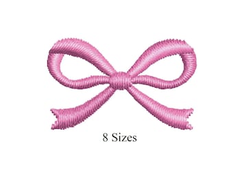 Mini Bow Embroidery Design, Satin Ribbon Bow Digital Embroidery, Girly ...