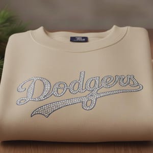 Rhinestone LA Cropped Sweatshirt | LA Baseball Crewneck