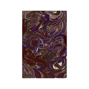 May include: Abstract art piece with a swirling pattern of deep burgundy, purple, brown, and cream colors. The design features a marbled effect, with the colors blending and flowing together to create a dynamic and textured appearance. The artwork is rectangular.
